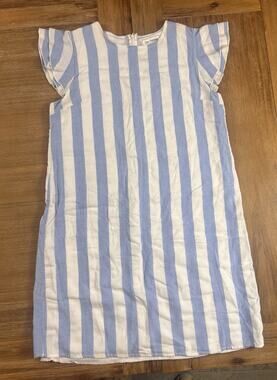 Ces Femme Blue White Striped Shift Dress Women’s XS 2-4 Flutter Sleeve